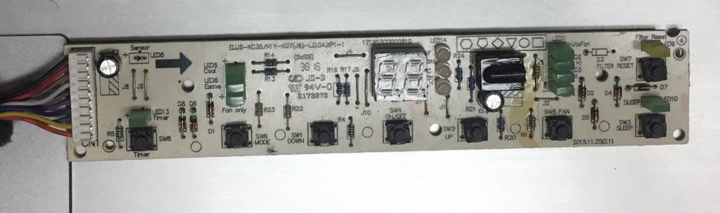 TARJETA USADA DEL TERMOSTATO FRIGIDAIRE -MOD.  ELUS-KC35 / N1Y-KG7 (JB) -LD.04.XP1-1